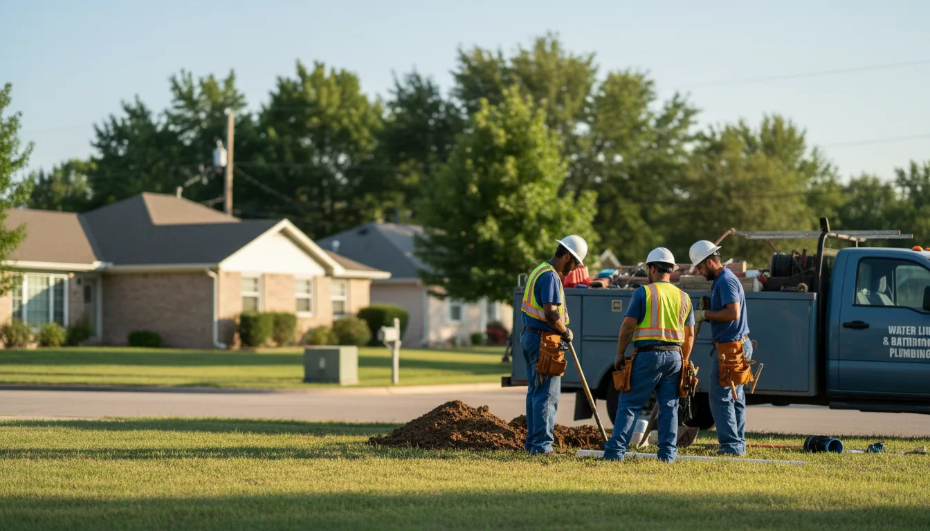 Residential water line and bathroom plumbing service in Fairbank, IA